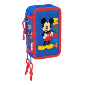 safta mickey mouse today plumier de 3 pisos 37 piezas 1.3l goma lapiz boligrafos sacapuntas reglas 16 colores 14 rotuladores 125x55x195mm color azul