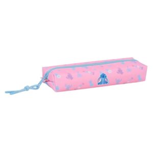 safta stitch bright portatodo cremallera goma elastica 0.53l acabado brillante 220x70x40mm color rosa