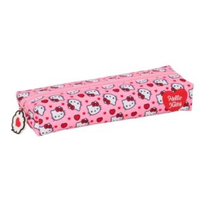safta hello kitty portatodo cremallera goma elastica 0.53l 220x70x40mm color rosa