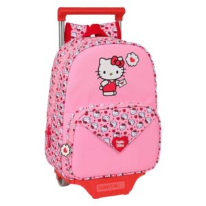 safta hello kitty mochila con carro portabotellas hombreras acolchadas mochila extraible carro resistente asa superior 10l 260x110x340mm color rosa