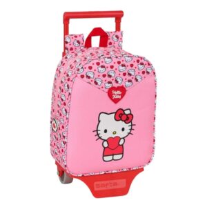 safta hello kitty mochila con carro tarjeta id asa superior mochila extraible material resistente 6l 220x100x270mm color rosa
