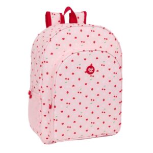 safta glowlab frutitas mochila adaptable a carro portabotellas doble tirador hombreras acolchadas bolsillo frontal asa superior 19l 330x140x420mm color rosa