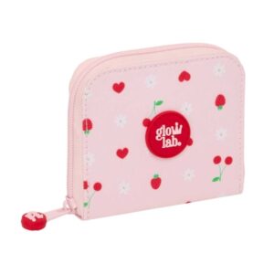 safta glowlab frutitas monedero con billetera compartimento para billetes y tarjetas cierre magnetico en solapa compartimento con cremallera 0.10l 110x20x95mm color rosa