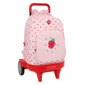 safta glowlab frutitas mochila con carro 33l ruedas antivibracion asa acolchada bolsillo frontal portabotellas tarjeta id mochila extraible 33x22x45cm color rosa