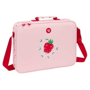 safta glowlab frutitas maletin con cremallera bandolera ajustable asa forrada doble tirador fondo semirigido 6l 380x60x280mm color rosa