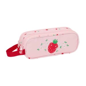 safta glowlab frutitas portatodo 2 compartimentos con cremalleras asa lateral 1l 210x60x80mm color rosa