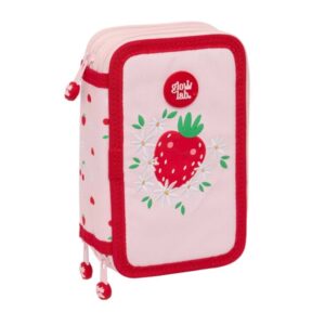 safta glowlab frutitas plumier de 3 pisos 37 piezas 1.3l goma lapiz boligrafos sacapuntas reglas 16 colores 14 rotuladores 125x55x195mm color rosa