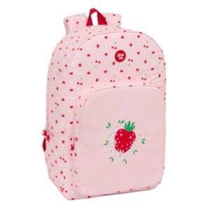safta glowlab frutitas mochila adaptable a carro tirador doble bolsillo frontal hombreras ergonomicas espalda acolchada asa de mano superior 19.30l 300x140x460mm color rosa