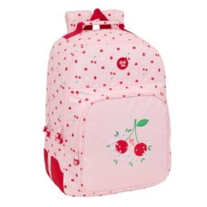 safta glowlab frutitas mochila con 2 compartimentos antirozaduras adaptable a carro bolsillo frontal portabotellas tirador doble hombreras ergonomicas 320x150x420mm color rosa