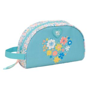 safta moos fiori neceser de 5l cremallera asa lateral adapatable a carro bolsillo interior 280x100x180mm color azul claro