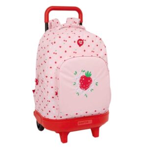 safta glowlab frutitas mochila con carro extraible bolsillo frontal portabotellas tirador doble hombreras acolchadas asa acolchada tarjeta id 33l 330x220x450mm color rosa