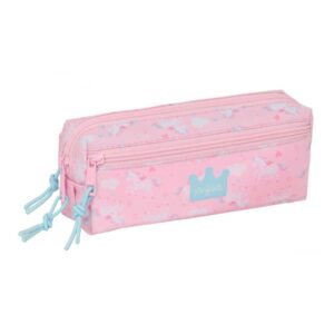 safta glowlab kids portatodo 3 compartimentos con cremalleras goma elastica 0.98l 220x60x85mm color rosa