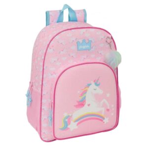 safta glowlab kids mochila adaptable a carro bolsillos laterales doble tirador hombreras ergonomicas asa de mano gran capacidad 330x140x420mm color rosa