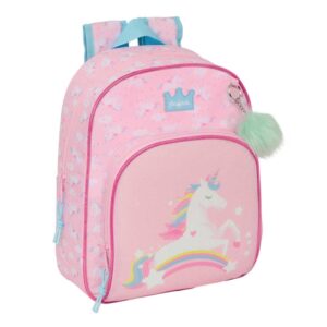 safta glowlab kids mochila infantil adaptable a carro portabotellas hombreras acolchadas bolsillo frontal asa superior 9.5l 280x100x340mm color rosa