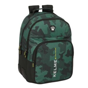 safta kelme camo mochila con 2 compartimentos antirozaduras adaptable a carro portabotellas tirador doble hombreras acolchadas 20l 320x150x420mm color verde camuflaje