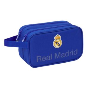 safta real madrid neceser de 5l 2 compartimentos con cremallera asa lateral adapatable a carro 260x125x150mm color azul