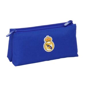 safta real madrid neceser compacto de 2l 2 compartimentos con cremallera 220x80x100mm color azul