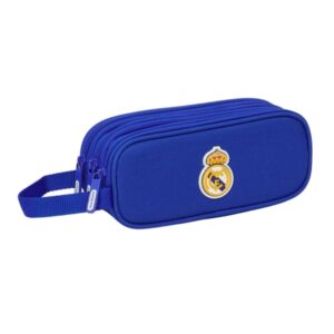 safta real madrid portatodo 3 compartimentos con cremalleras asa lateral 1.25l 210x70x85mm color azul