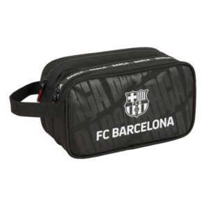 safta f.c.barcelona neceser de 5l 2 compartimentos con cremallera asa lateral adapatable a carro 260x125x150mm color negro