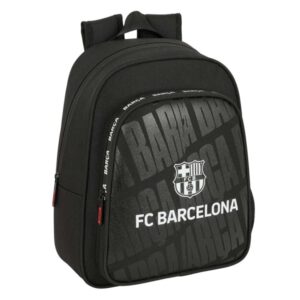 safta f.c.barcelona mochila infantil adaptable a carro portabotellas hombreras ergonomicas bolsillo frontal asa de mano superior 9l 270x100x330mm color negro
