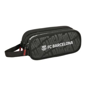 safta f.c.barcelona portatodo 3 compartimentos con cremalleras asa lateral 1.25l 210x70x85mm color negro