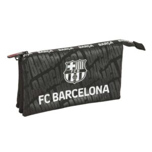 safta f.c.barcelona portatodo 3 compartimentos con cremalleras bolsillo interior 0.6l 220x30x120mm color negro