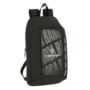 safta f.c.barcelona mini mochila hombreras ergonomicas bolsillo frontal asa superior ajustable y comoda uso diario 8.5l 220x100x390mm color negro
