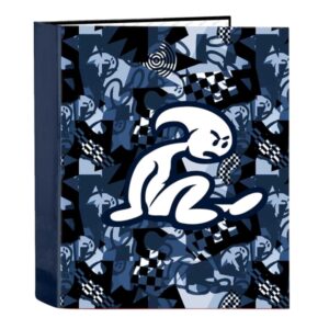 safta el niño navy carpeta con 4 anillas 40mm tapas duras forradas resistente 270x60x330mm color azul marino