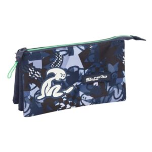 safta el niño navy portatodo 3 compartimentos con cremalleras bolsillo interior 0.6l 220x30x120mm color azul marino