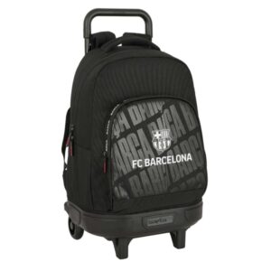 safta f.c.barcelona mochila con carro extraible bolsillo frontal portabotellas tirador doble hombreras acolchadas asa acolchada tarjeta id 33l 330x220x450mm color negro
