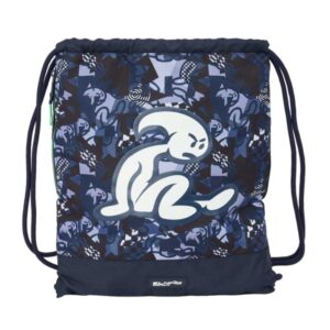 safta el niño navy saco plano bolsillo con cremallera cierre con cordones 5l ligero y practico espacio amplio facil de transportar 350x10x400mm color azul marino