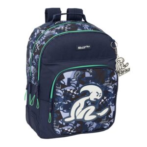 safta el niño navy mochila con 2 compartimentos antirozaduras adaptable a carro portabotellas cremalleras dobles hombreras acolchadas 20l 320x150x420mm color azul marino