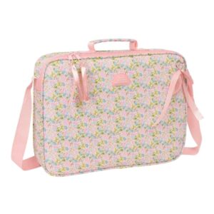 safta vmb maletin con cremallera bandolera ajustable asa forrada doble tirador fondo semirigido 6l 380x60x280mm color rosa