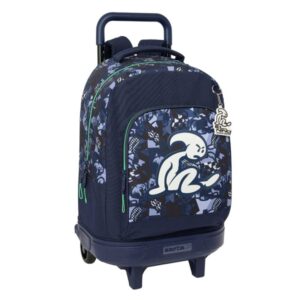 safta el niño navy mochila con carro bolsillo frontal portabotellas hombreras acolchadas asa acolchada tarjeta id base reforzada 33l 330x220x450mm color azul marino