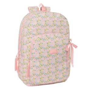 safta vmb mochila adaptable a carro tirador doble bolsillo frontal hombreras acolchadas asa superior 19.30l 300x140x460mm color rosa