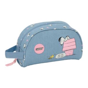 safta snoopy neceser de 3.75l cremallera asa lateral adapatable a carro bolsillo interior 260x90x160mm color azul