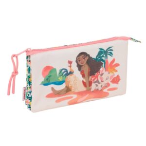 safta vaiana portatodo 3 compartimentos con cremalleras bolsillo interior 0.6l 220x30x120mm color verde