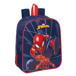 safta spider man mochila guarderia adaptable a carro cremallera tarjeta de identificacion asa superior 6l 220x100x270mm color azul marino