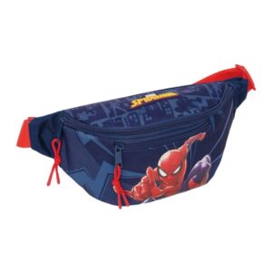 safta spider man bolsa de cintura cremallera cintas ajustables 2.49l 230x90x120mm color azul marino