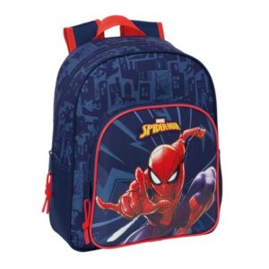 safta spider man mochila infantil adaptable a carro portabotellas hombreras acolchadas bolsillo frontal asa superior 9l 270x100x330mm color azul marino