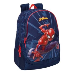 safta spider man mochila adaptable a carro bolsillos laterales dos compartimentos cremalleras dobles hombreras acolchadas asa superior 23l 320x160x440mm color azul marino