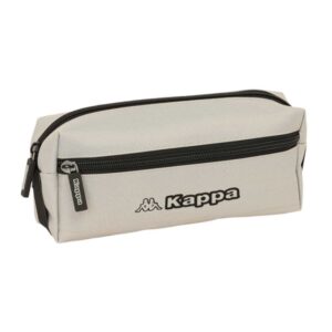 safta kappa grey portatodo 3 compartimentos con cremalleras goma elastica 0.98l 220x60x85mm color negro y gris