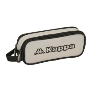 safta kappa grey portatodo 2 compartimentos con cremalleras asa lateral 1l 210x60x80mm color negro y gris