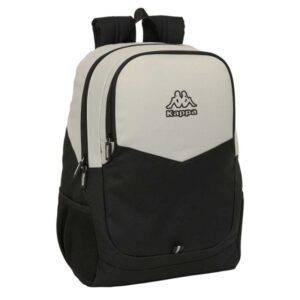 safta kappa grey mochila adaptable a carro portabotellas dos compartimentos grandes tirador doble hombreras ergonomicas y acolchadas asa de mano 23l 320x160x440mm color negro y gris