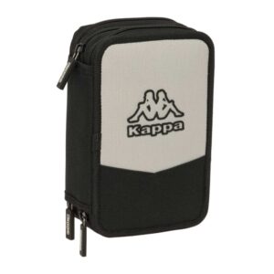 safta kappa grey plumier de 3 pisos 37 piezas 1.3l goma lapiz boligrafos sacapuntas reglas 16 colores 14 rotuladores 125x55x195mm color negro y gris