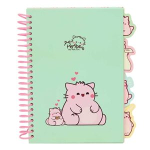 safta pembe the pink cat bloc de notas a5 tapas duras 80 hojas gramaje 80g/m2 incluye 4 separadores 148x210mm color menta