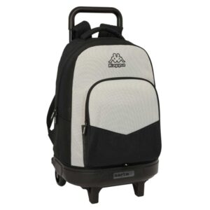 safta kappa grey mochila con carro extraible bolsillo frontal portabotellas hombreras acolchadas asa acolchada tarjeta id bandeja pvc 33l 330x220x450mm color negro y gris