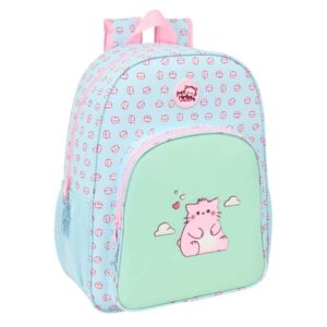 safta pembe the pink cat mochila adaptable a carro adaptable a carro bolsillos laterales tirador doble hombreras acolchadas asa superior 19l 330x140x420mm color azul claro