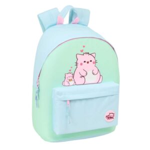 safta pembe the pink cat mochila para portatil hasta 14.1" bolsillo para tablet tirador doble hombreras ergonomicas espalda transpirable 20l 310x160x410mm color azul claro