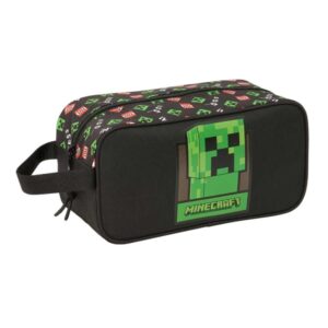 safta minecraft zapatillero asa lateral 6l resistente facil transporte resistente y funcional 290x140x150mm color negro